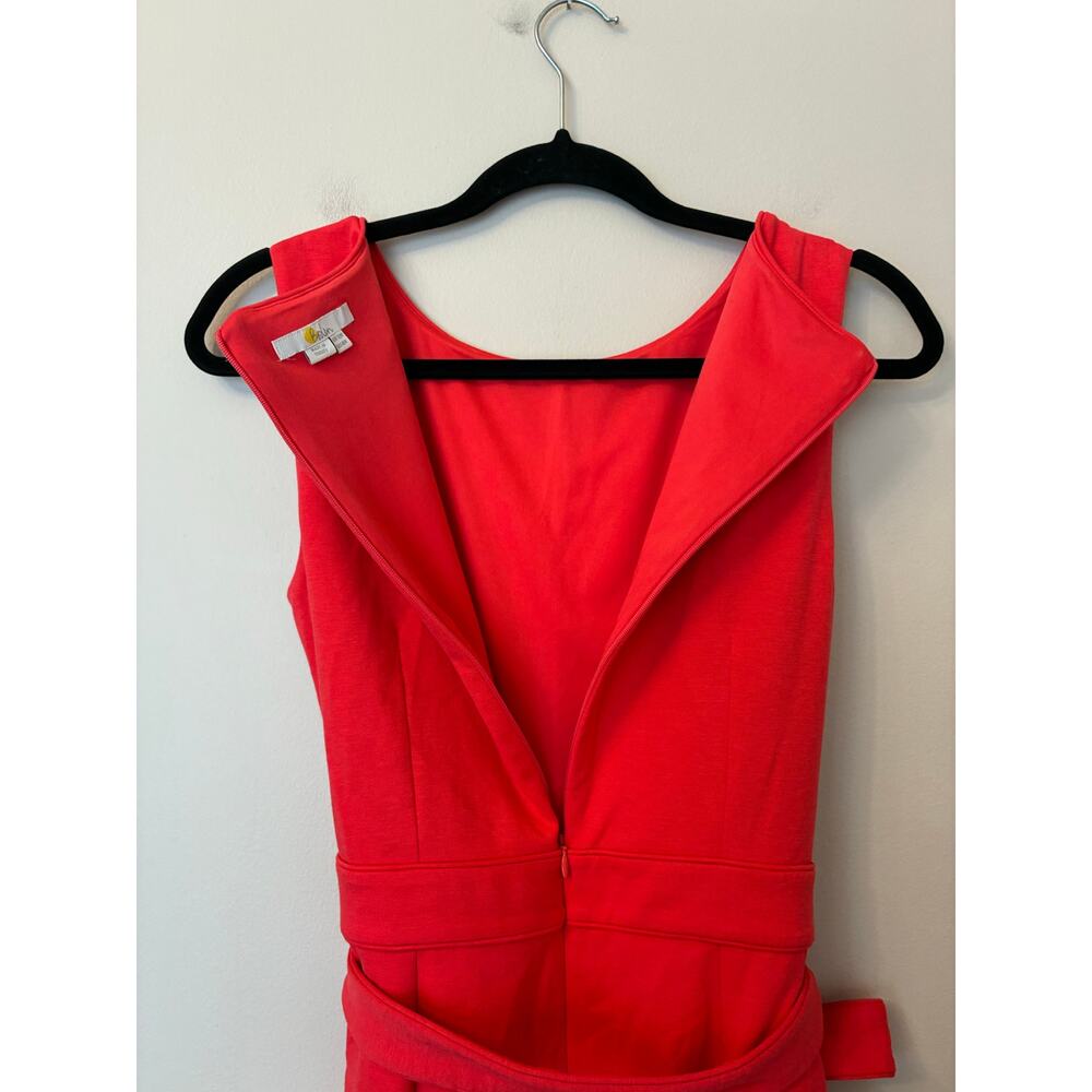 Boden Zeta Ponte Sheath Sleeveless Dress Red Knee Length Size 8 - Picture 4 of 7